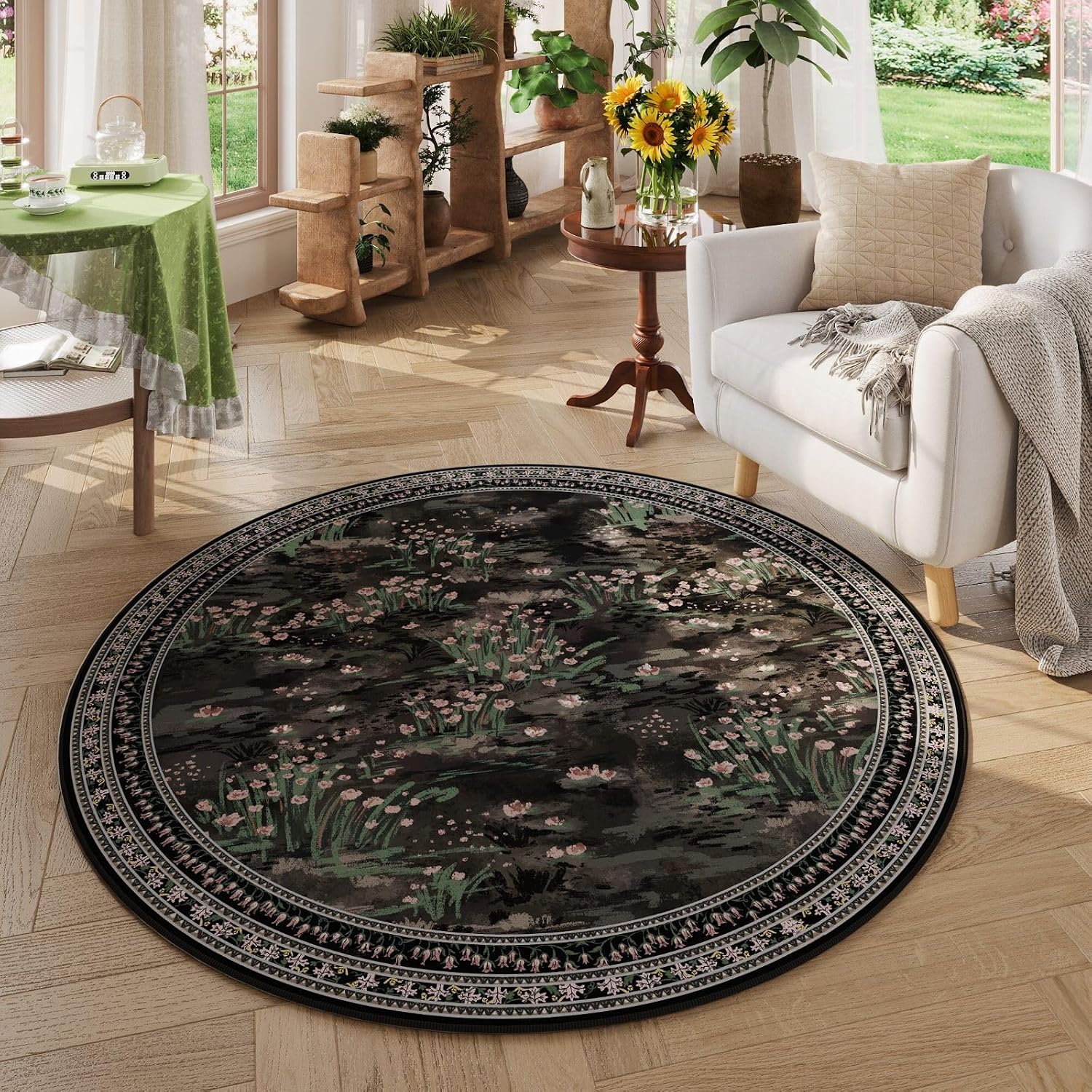 Washable Vintage-Style Area Rug, 5 x 7 ft