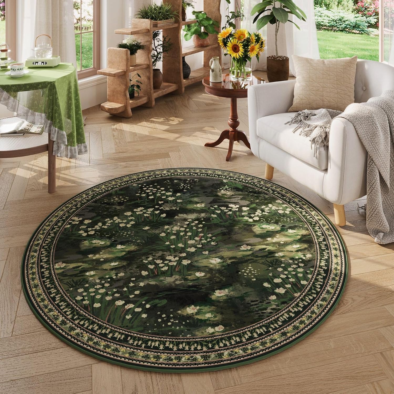 Washable Vintage-Style Area Rug, 5 x 7 ft