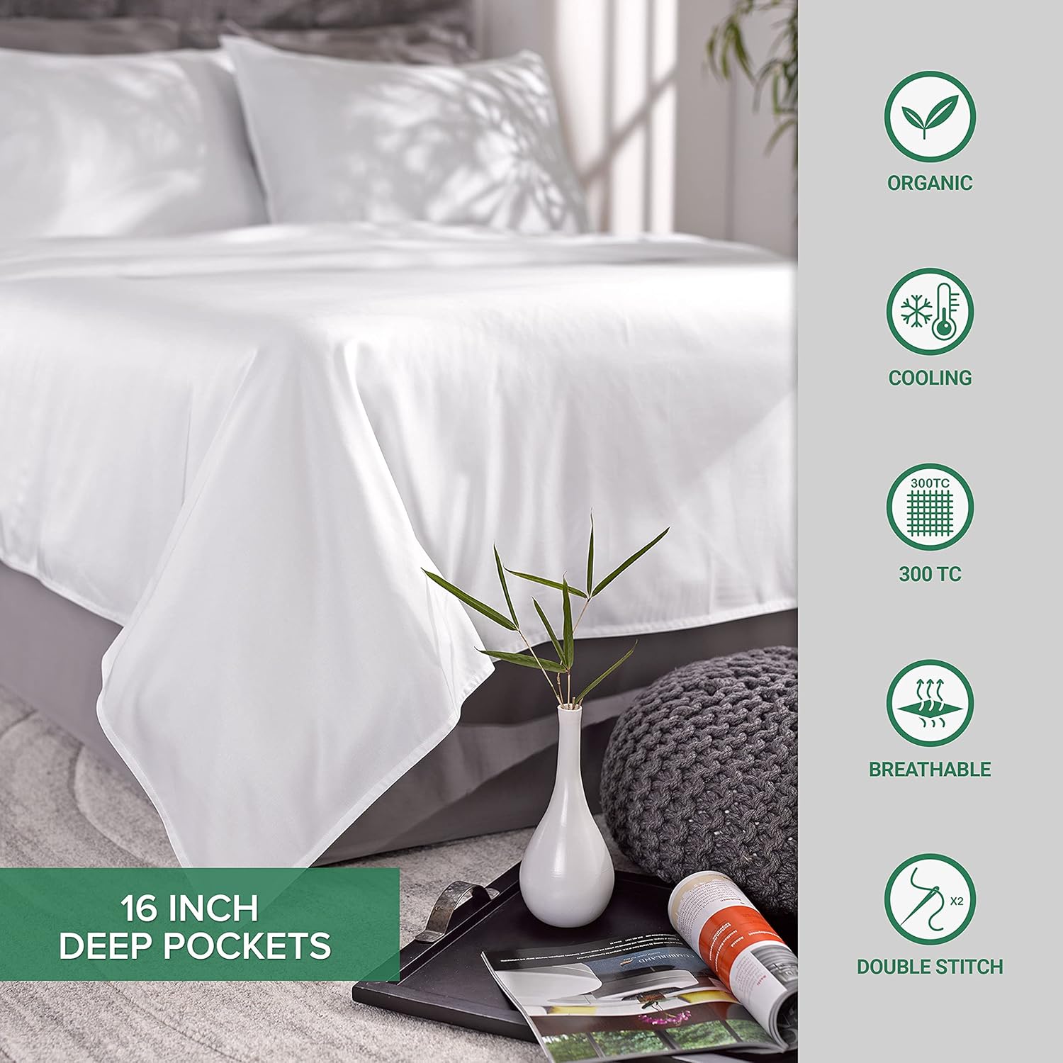 Viscose-from-Bamboo King Sheet Set, 4 Pieces